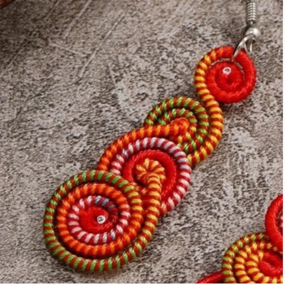 ✨ FREE Spiral Boho Peasant Hipster Hippie Art Deco Farm Chic Hip Vaca Earrings - Picture 2 of 4